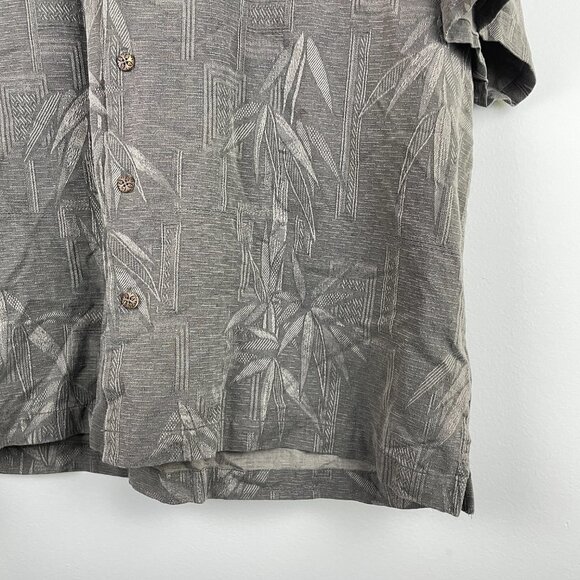 Jamaica Jaxx Hawaiian Brown Bamboo Pattern Men’s Shirt - Size XXL- 100% Silk - Picture 2 of 8